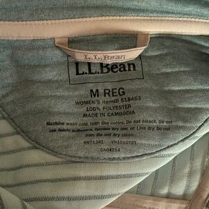 L.L.Bean Women's Sage Green Quilted Polyester Top